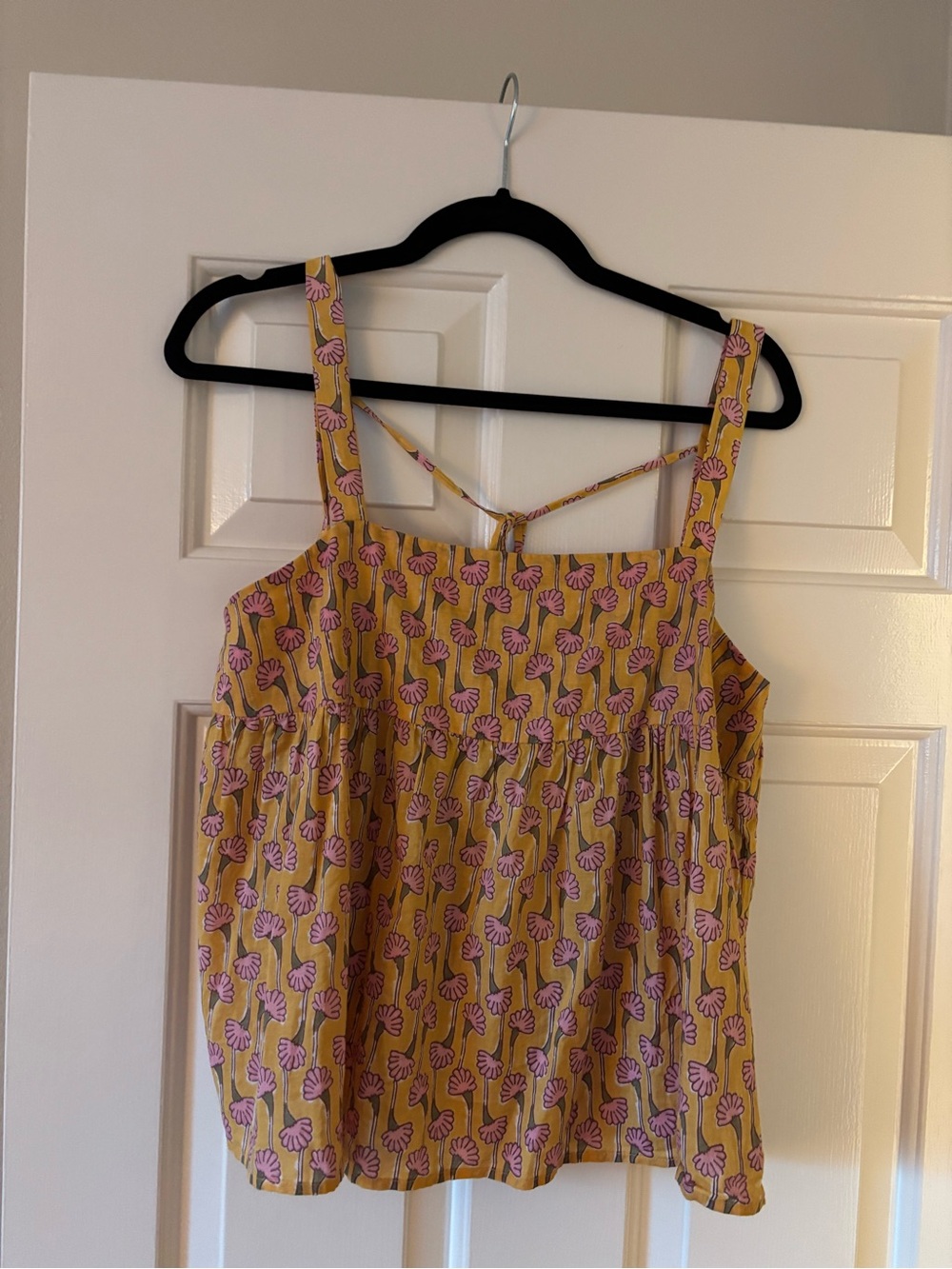 Ciao Lucia Yellow and Pink Floral Spaghetti Strap Top
